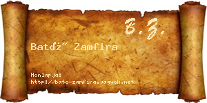 Bató Zamfira névjegykártya